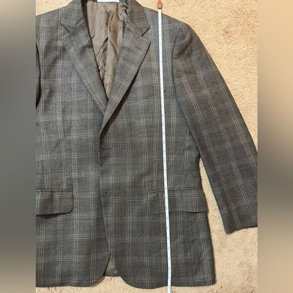 Nordstrom Brown/Gray Silk/Wool Jacket Lightweight - Picture 6 of 7